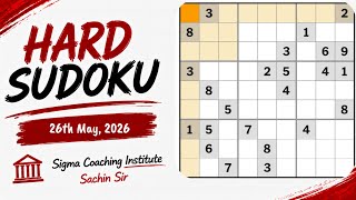 Today 26th May New York USA Singapore UK Canada times hard Sudoku puzzle solution well explain screenshot 3
