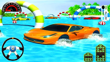 Water Surfing Car Stunts Floating Race Simulator 3D - Android GamePlay
