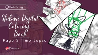 Shibari Digital Coloring Book: Page 2 Time Lapse Walkthrough