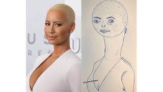 Fan art by @Tw1tterPicasso | Amber Rose, Chris Bosh, and others... Resimi