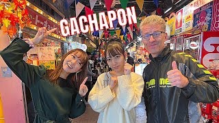 Fun Gachapon and Retro Arcade Day with Japanese Idols in Odaiba