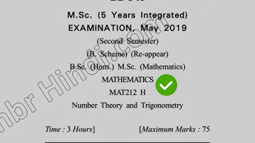 2019 Dcrust MSc Mathematics 2nd Sem Reappear Number Theory & Trigonometry Question  Paper