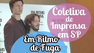 ANSEL ELGORT e EDGAR WRIGHT em Coletiva de Imprensa de EM RITMO DE FUGA (Baby Driver)
