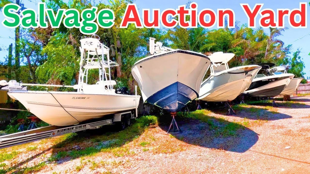 TONS of Salvage Boats! AUCTION YARD  | Harbor Yacht Tours