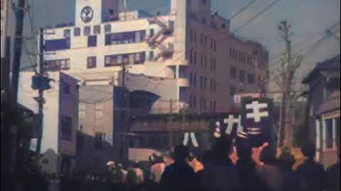 [戦前] 東京・渋谷駅周辺　大きなビルは東横百貨店（AIカラー）| 昭和15年の映画「ロッパの新婚旅行」より