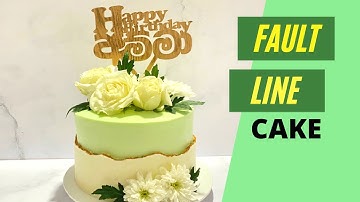 Fault line cake with flowers tutorial