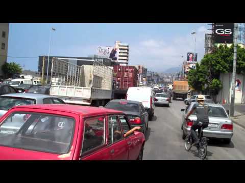 Wheeling through traffic in Beirut