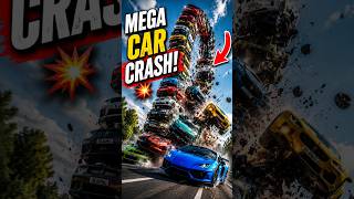 MEGA CAR CRASH! 💥 100 Sports Cars Chain Reaction Crash in BeamNG.drive #shorts #shortsfeed #car #usa