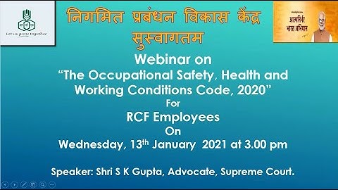 Occupational Safety, Health & Working Conditions code, 2020