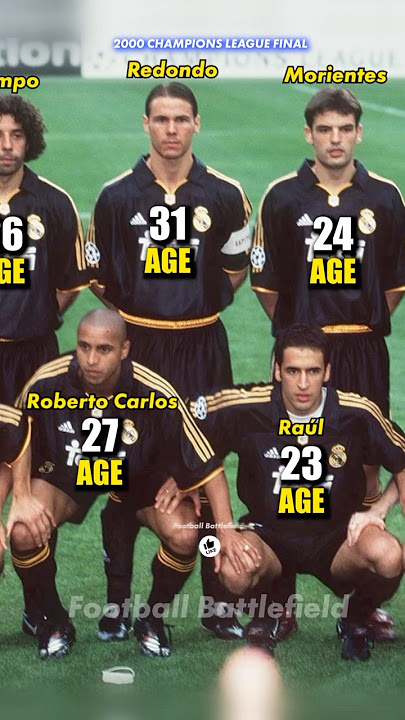 Real Madrid squad v Valencia Final Champions League 2000🔥How Old Was It #footballshorts #halamadrid