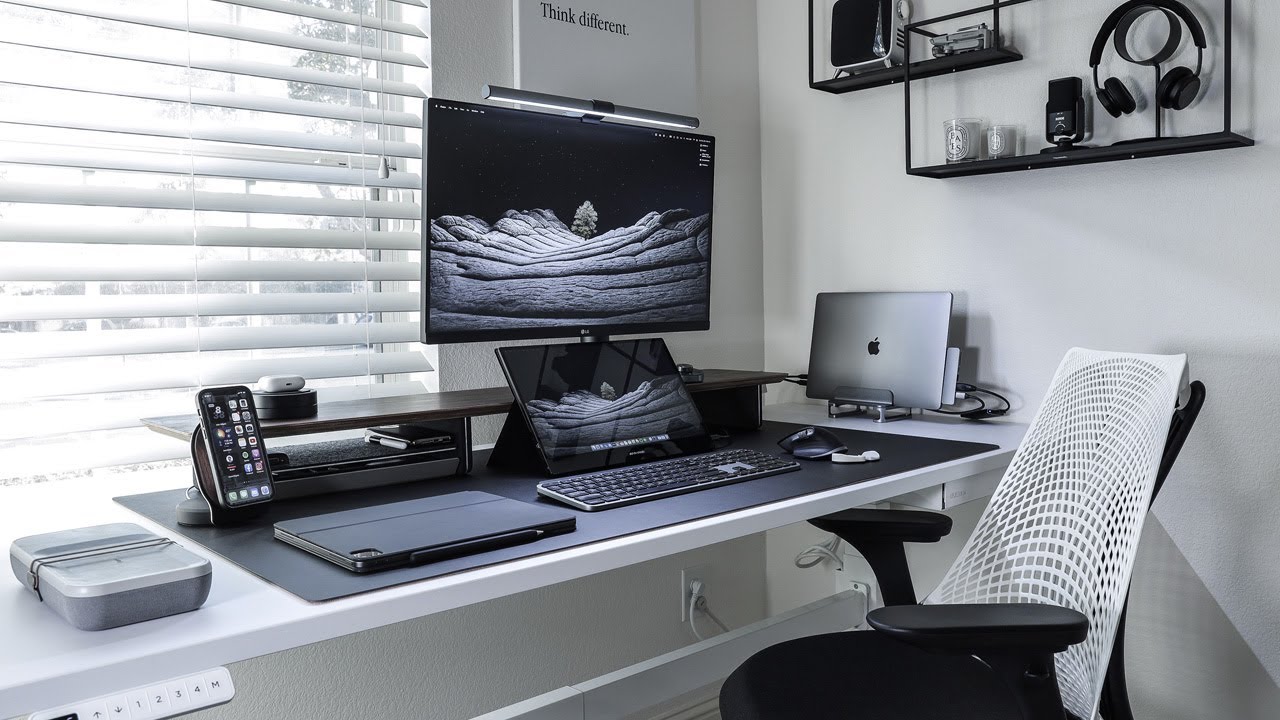 Home Office Updated Setup 2021 ft. UPLIFT Commercial Desk V2 - YouTube