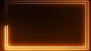 Orange Color NEON Double Lined Rectangle Template | Frame Glowing Border | LOOP VIDEO | After Effect