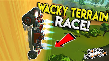 FUNNY WACKY TERRAIN RACE! - Scrap Mechanic Multiplayer Challenge - Build Challenge
