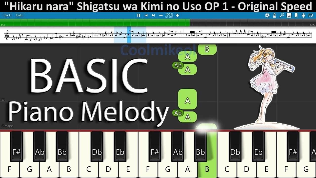 BASIC Piano Melody: Shigatsu wa Kimi no Uso OP 1 - Hikaru nara Chords -  Chordify