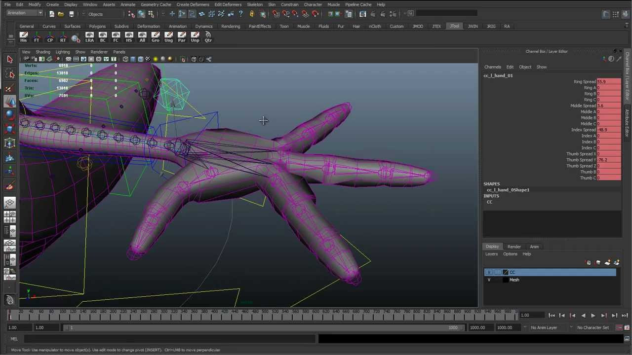 rigging แปลว่า  2022  58 - Checking the fingers and rotate orders (Cartoon character rigging series)