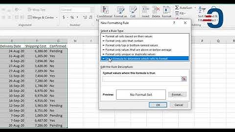 Highlight entire row in Excel data based on a cell value using Conditional Formatting