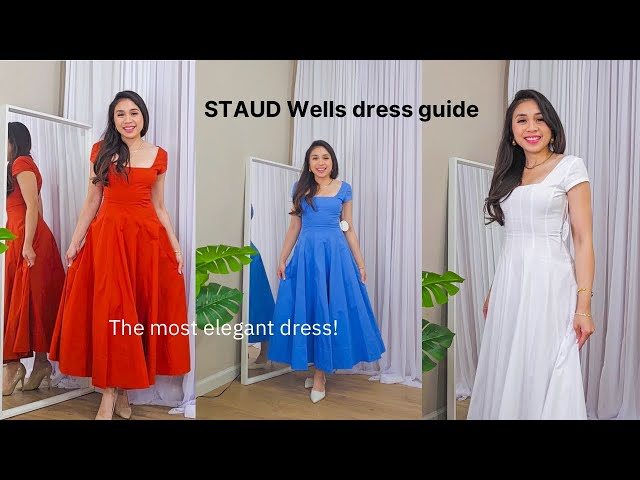 STAUD Wells dress guide (3 colors) - The most ELEGANT dress! - YouTube