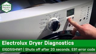 Electrolux, Frigidare Dryer  - Shuts off after 20 seconds - Diagnostic & Repair