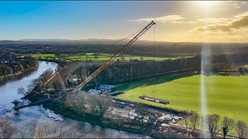 First Section Lifted! Huge 75m Crane Installs New Preston Tram Bridge – Drone Footage