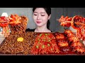 진진짜라 쭈꾸미볶음 불닭버섯 먹방 🔥 ASMR MUKBANG | Black Bean Noodles! Spicy Small Octopus 🐙 Spicy Fire Mushrooms