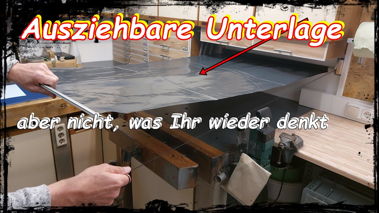 Verleim-Unterlage, Schutzfolien Auf- und Abroller, verleimen ohne kleckern,  Werkbank, Leim, Holzleim 