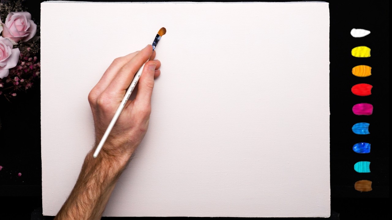 🔴 Landscape Painting on Canvas Tutorial / Satisfying ART music | Kreativität Kunst Malerei