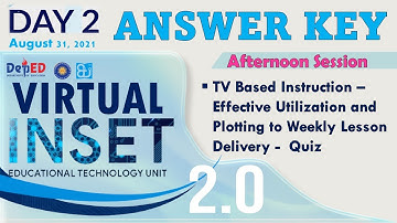VINSET  2.0 DAY 2 |ANSWER KEY| TV Based Instruction – Effective Utilization and Plotting |PM Session