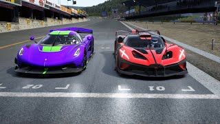 Bugatti Bolide vs Koenigsegg Jesko at Old SPA