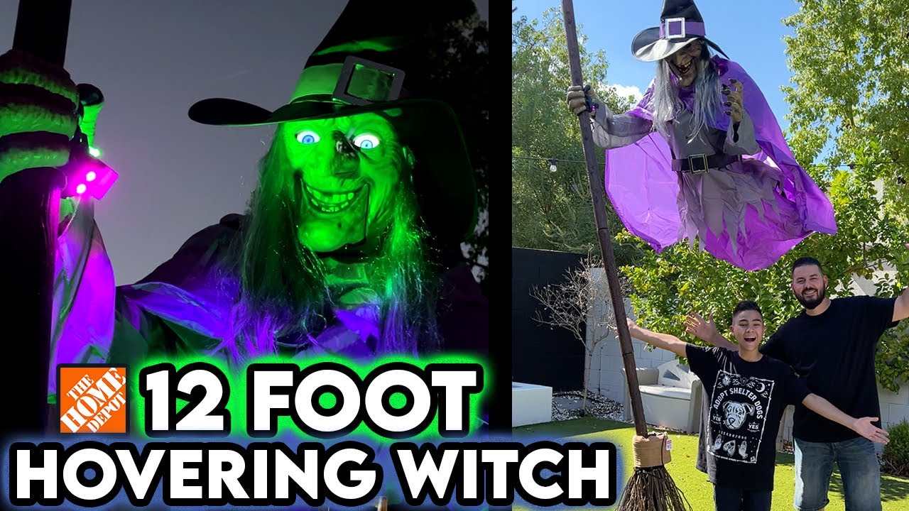 12 ft Hovering Witch Animatronic From Home Depot Halloween YouTube