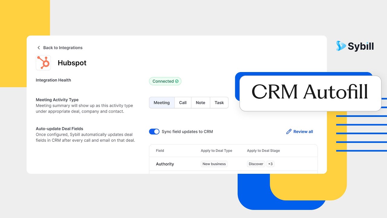 How to Setup your CRM Integration with Sybill in under 7 Minutes | Sales AI Assistant