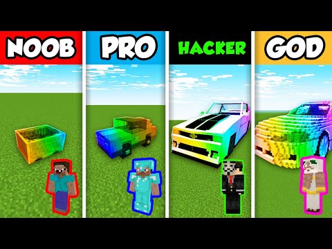 Noob Vs Pro Vs Hacker Vs God Rainbow Luxury Car Build Challenge In Minecraft Animation Youtube - armoured vehicles latin america these roblox noob