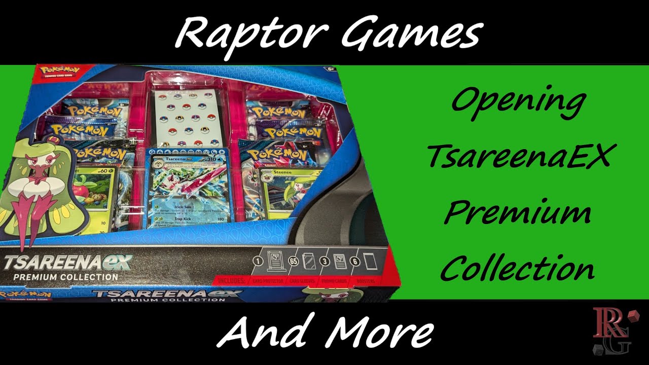 pokemon trading card games tsareena ex premium collection POKMON GAME sv4K 080/066 SR the collection contains six booster packs that provide extra cards and expand gameplay options Tsareena EX Premium Collection Opening