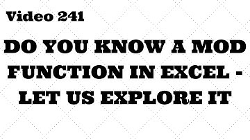 Learn Excel - Video 241 - MOD Function in Excel - Must know