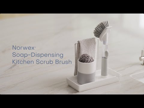 Norwex Soap-Dispensing Kitchen Scrub Brush - YouTube