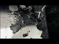 Peeling paint from the spray booth table 