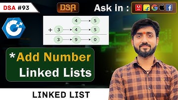 Lecture 93 : Hard Problem: Add Number Linked Lists