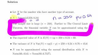 Normal Approximation of the Binomial Distribution - Worked Example