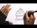 Cara menggambar Kue | Как нарисовать торт