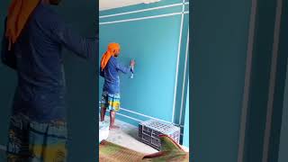 Masking Tape Wallpaper Design 🎨💫 | Wallpaper Design for Home #painterlife #homedesign #youtubeshorts