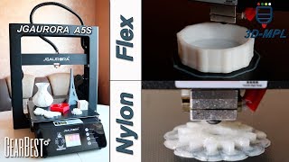 JGAURORA A5S. Тест 3d-печати Flex и Nylon (Bowden extruder)