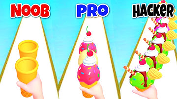 NOOB vs PRO vs HACKER in Ice Cream Rush