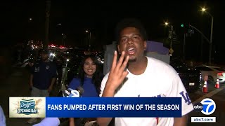 Dodger fans say they're looking for a 3-peat after Opening Day win