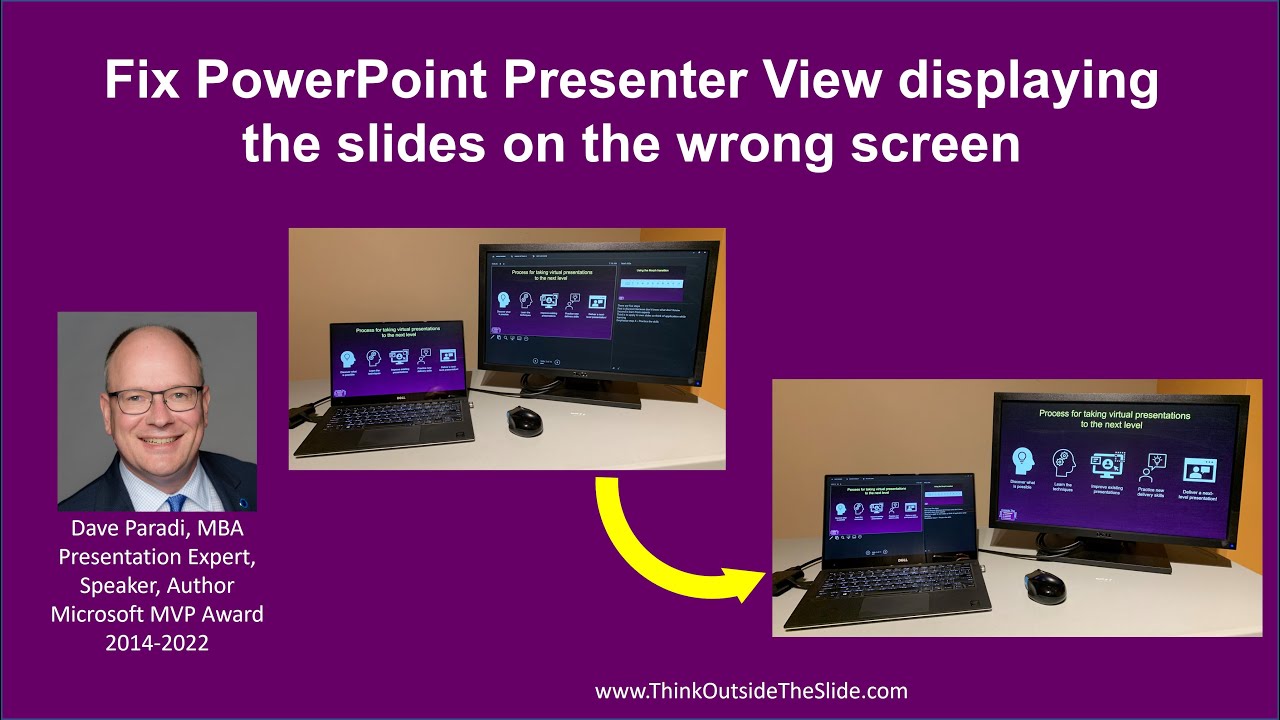 powerpoint presentation wrong screen