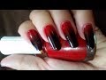 How to Make Red to Black Ombre nails 2021 I Gradient Nails I Ombre Nails Rose diy