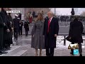 Centenaire de l'Armistice de 1918 : Arrivée de Donald et Mélania Trump à l'Arc de Triomphe