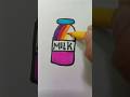 Milk bottle Colour Drawing 🥰🎈#shortsfeed #shorts #art #drawing