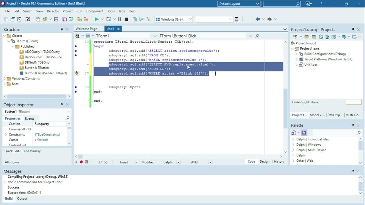 Delphi mysql. Delphi code example.
