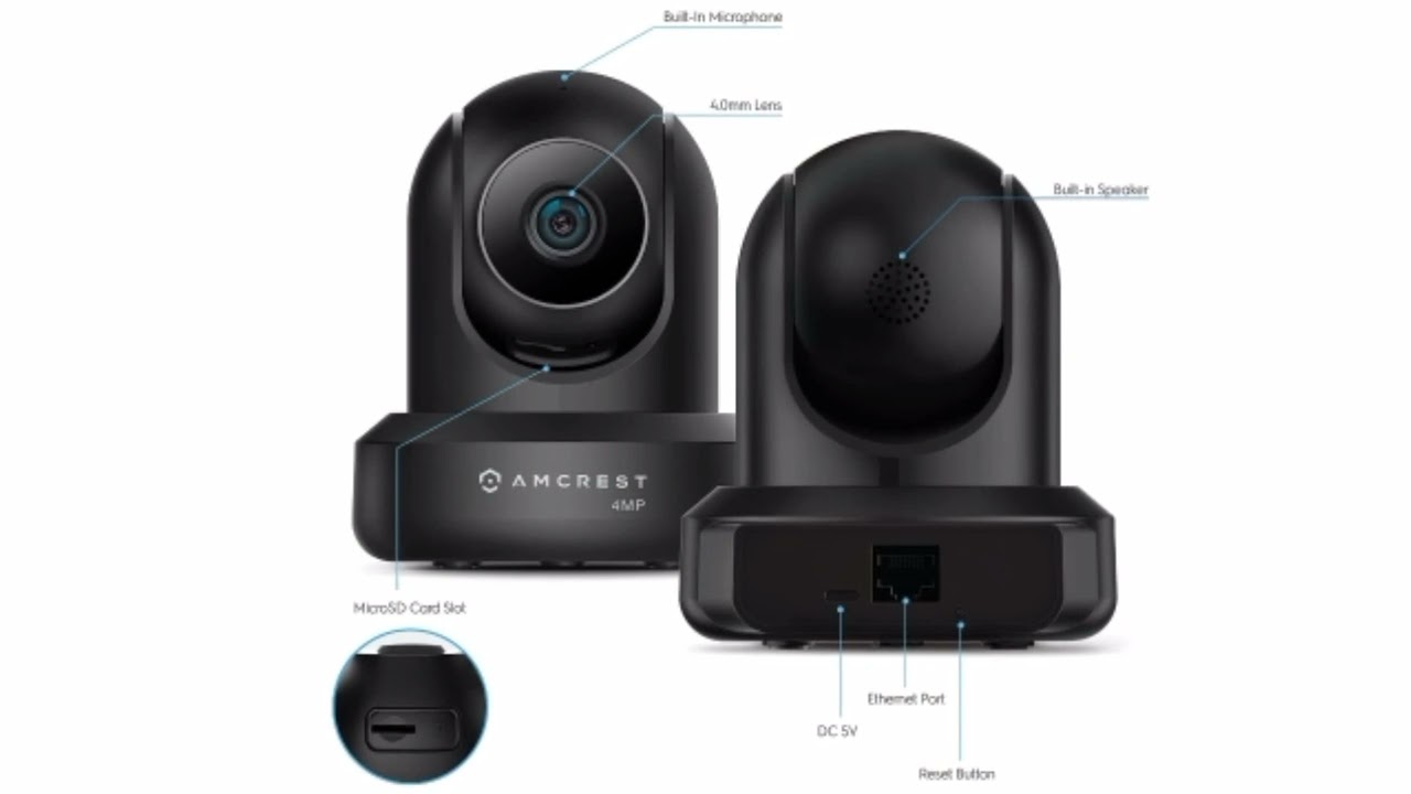 Amcrest 4MP ProHD Indoor WiFi Camera | Pan/Tilt, Two-Way Audio, Night Vision, 4-Megapixel @30FPS