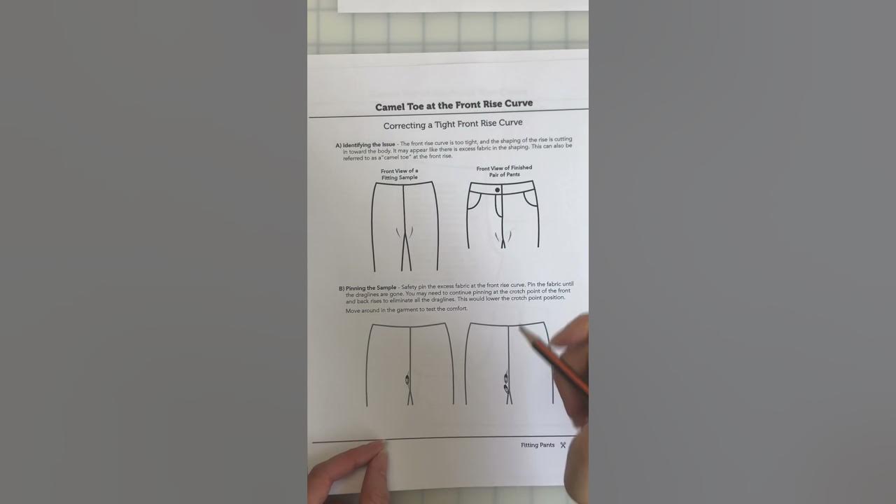 Camel Toe at the Front Rise - Correcting a Tight Front Rise Curve on a  sewing pattern 