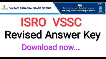 ISRO VSSC Revised Answer Key Published | Download Exam Answer Key 14.07.2021